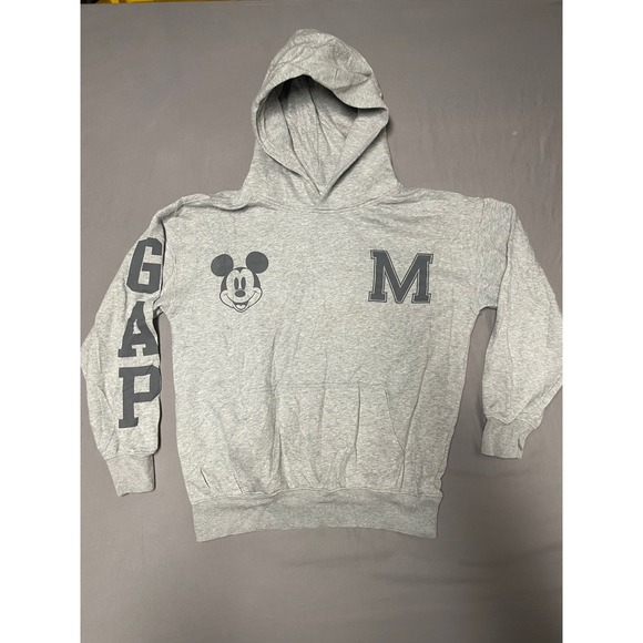 GAP Other - Gap Kids Disney Mickey Mouse Hoodie Gray Sweatshirt XL 12-13 Sleeve Logo